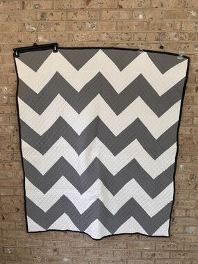 Handmade Chevron Quilt Baby Blanket 45x51